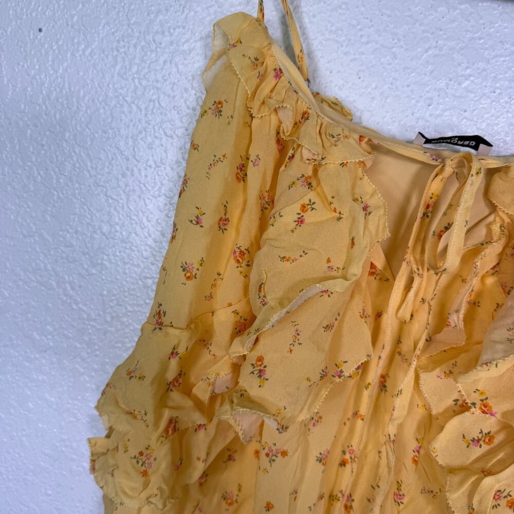 Rumored Top Womens XS Floral Ruffle Cami Blouse Tank Flowy Romantic Chic Dainty - Picture 6 of 9
